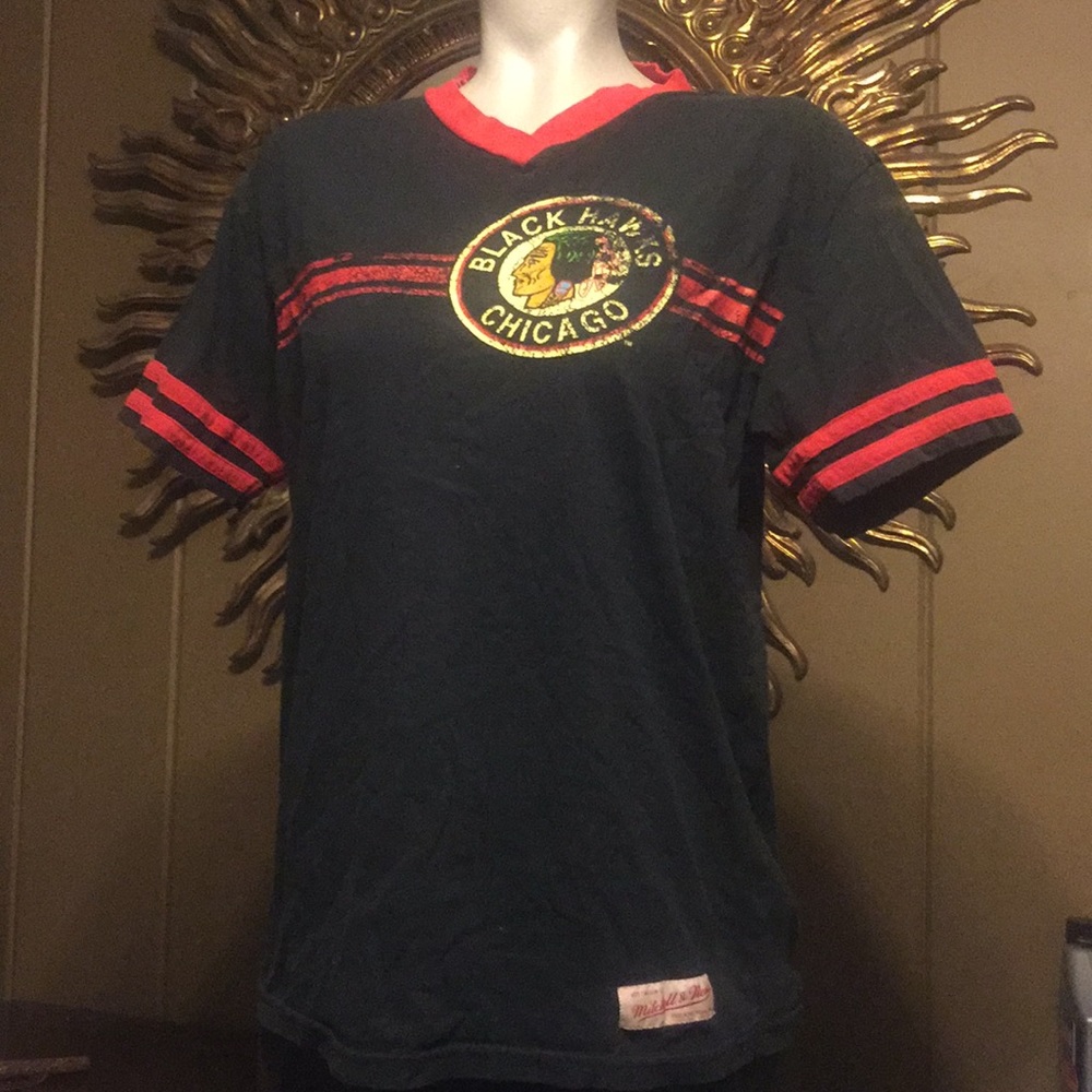 Mitchell & News Black Hawks T Shirt